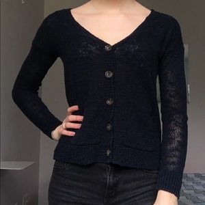 Sheer navy cardigan